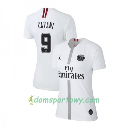 Koszulka Paris Saint-Germain Cavani 9 Jodan Biały Damska Trzeci Koszulki Piłkarskie 2018-2019 Krótki Rękaw